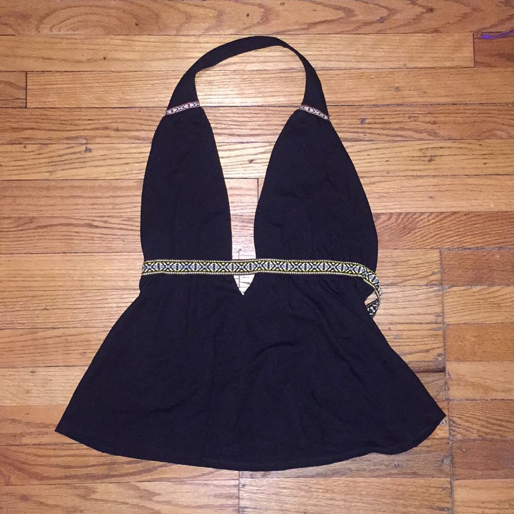 Black Halter Top with accents